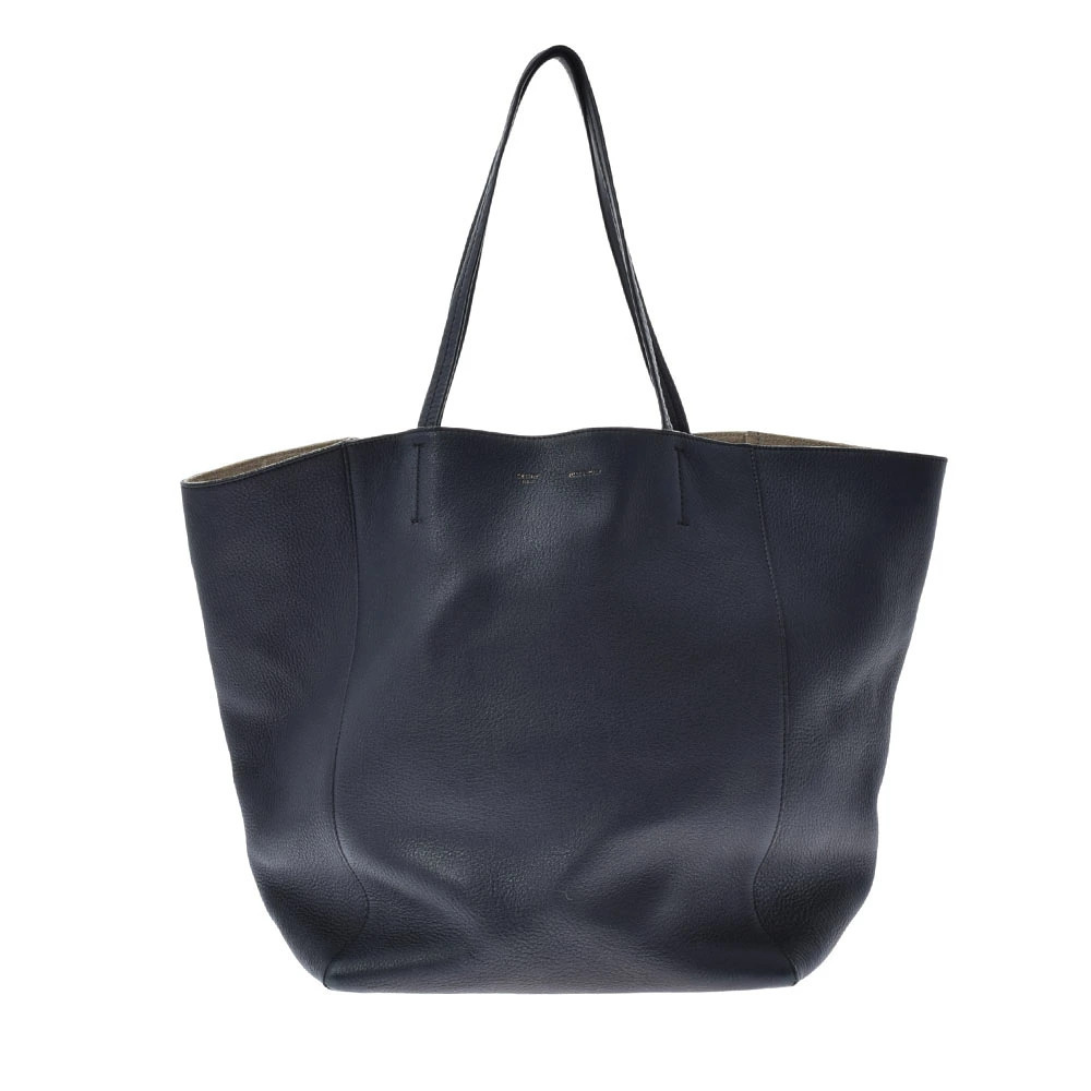 CELINE Cabas Phantom Navy Blue Leather Handbag